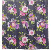 Rideaux De Douche Peonies roses et violettes Bouquet floral (Devant)