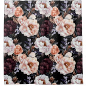 Rideaux De Douche Peonies sombres Motif floral (Devant)