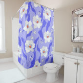 Rideaux De Douche Pépites blanches : Purple Manipulé À La Main (En situation)