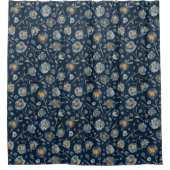 Rideaux De Douche Pépites bleu Floral (Devant)