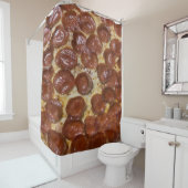 Rideaux De Douche Pepperoni Pizza (En situation)