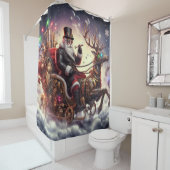 Rideaux De Douche Père Noël/Reindeer steampunk Noël/hiver (En situation)