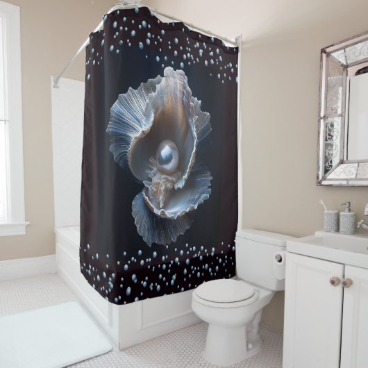 Rideaux De Douche Perle de clam (En situation)