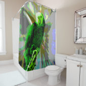 Rideaux De Douche Perroquet vert 6537 (En situation)