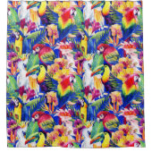 Rideaux De Douche Perroquets d'aquarelle (Devant)