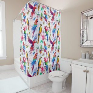 Rideaux De Douche Perroquets de style d'aquarelle
