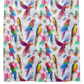 Rideaux De Douche Perroquets de style d'aquarelle (Devant)