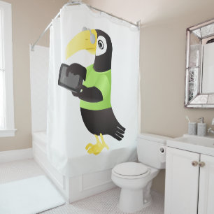 Rideaux De Douche Perroquets toucans colorés en vert rouge jaune