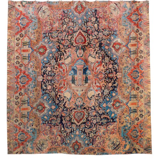 Rideaux De Douche Perse Moquette Rouge noir (Devant)