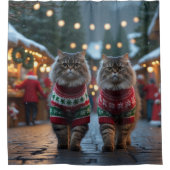 Rideaux De Douche Persian Cats Christmas Snow Holiday (Devant)