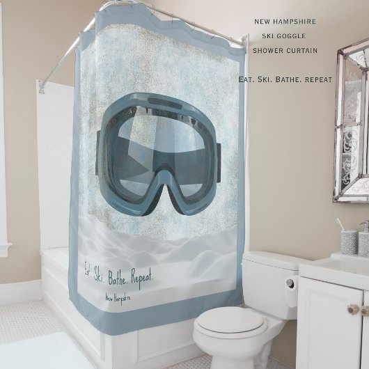 Rideaux De Douche Personalized New Hampshire Ski. Eat Sleep Ski 