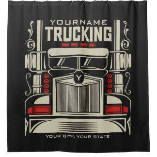 Rideaux De Douche Personalized Trucking 18 Wheeler BIG Trucker