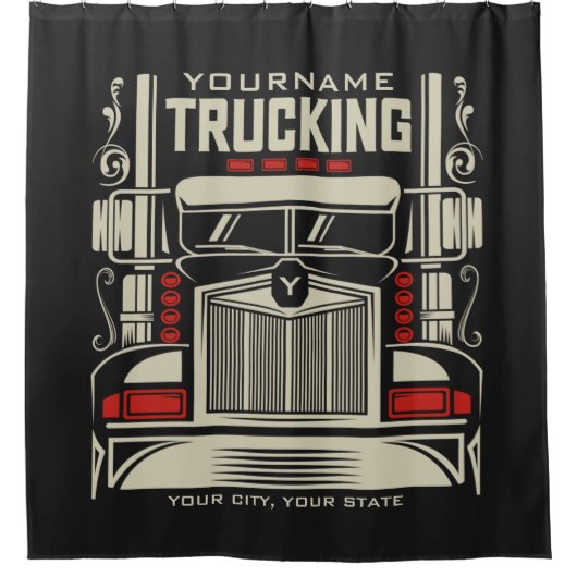 Rideaux De Douche Personalized Trucking 18 Wheeler BIG Trucker (Devant)