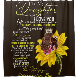 Rideaux De Douche Personnalisé À Ma Fille Amour De Maman Sunflowe