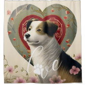 Rideaux De Douche Personnalisé Aimer le chien Empreinte de patte Coe (Devant)