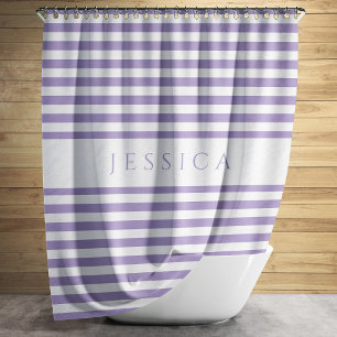 Rideaux De Douche Personnalisé Elegant Purple Stripes Motif
