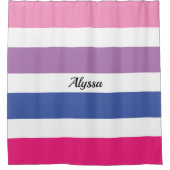 Rideaux De Douche Personnalisé en rose rayé (Devant)