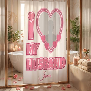 Rideaux De Douche Personnalisé J'aime mon mari – Ajouter une photo e