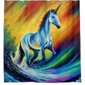 Rideaux de douche personnalisés, Rainbow Unicorn D (Devant)
