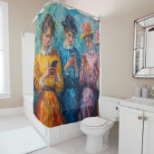 Rideaux De Douche Personnes du 19e siècle utilisant des smartphones (En situation)