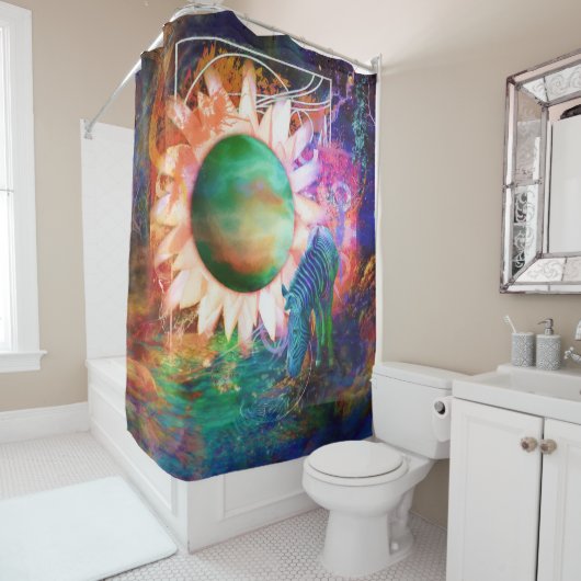 RIDEAUX DE DOUCHE PERSPECTIVE DU SPECTRE ZEBRA (En situation)