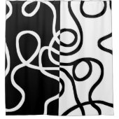 Rideaux De Douche Persuasion linéaire I : Abstrait noir et blanc (Devant)