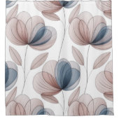 Rideaux De Douche Pétales Bleues Taupe (Devant)