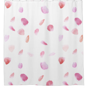 Rideaux De Douche Pétales Rose aquarelle