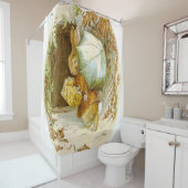 Rideaux De Douche "Peter Rabbit avec parapluie d'hiver" par Beatrix  (En situation)
