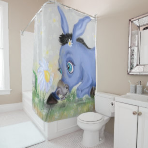 Rideaux De Douche Petit âne et marguerite - mignonne