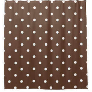 Rideaux De Douche Petit Motif Pois : Brun