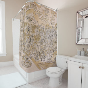 Rideaux De Douche Petite carte des Etats-Unis de vieille Madame