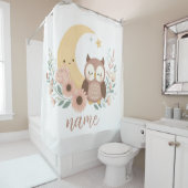 Rideaux De Douche Petite chouette avec lune (En situation)