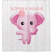 Rideaux De Douche Petite fille rose adorable Eléphant (Devant)