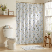 Rideaux De Douche Petite Fleur Sauvage Bleue Clair