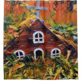 Rideaux De Douche Petite maison de fée rouge (Devant)