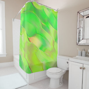 Rideaux De Douche Petite sculptée en vert vif vieilli