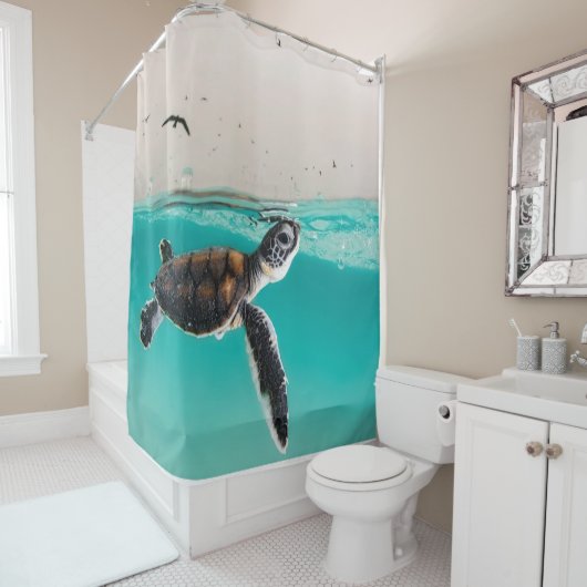 Rideaux De Douche Petite tortue de mer (En situation)