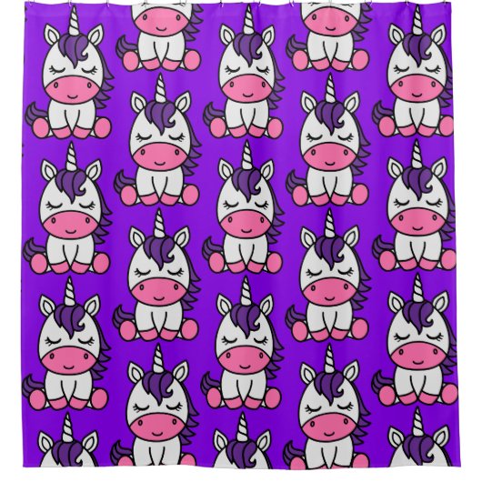 Rideaux De Douche Petites filles Unicorn Pony (Devant)