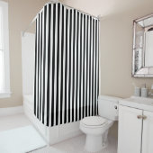 Rideaux De Douche Petites rayures noires verticales (En situation)