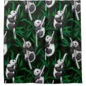 Rideaux De Douche Petits panda sur vert foncé (Devant)