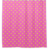 Rideaux De Douche Petits points roses sur jaune (Devant)
