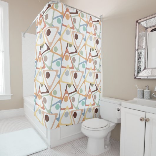 Rideaux De Douche Petits Triangles Pastel (En situation)