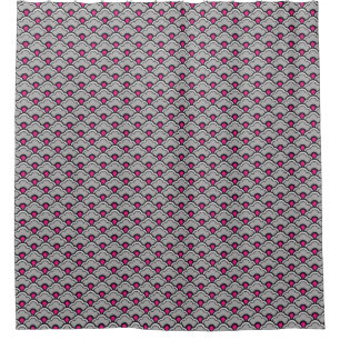 Rideaux De Douche Pétoncles chinois déco, gris/gris, noir et rose