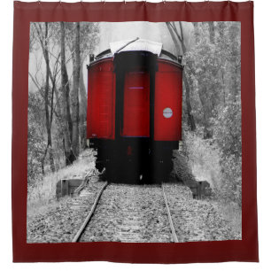 Rideaux De Douche Peu cambuse rouge de train