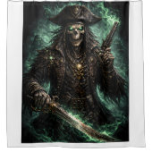 Rideaux De Douche Phantom Pirate Skull – Dark Fantasy Reaper Fleece (Devant)