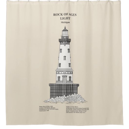 Rideaux De Douche Phare de Rock of Ages - Michigan - SBD (Devant)