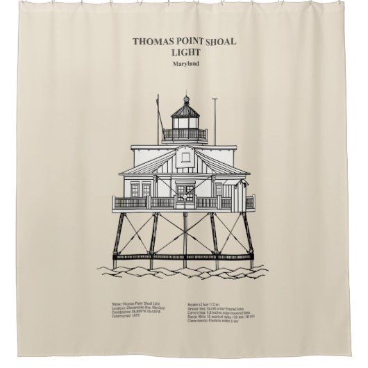 Rideaux De Douche Phare de Thomas Point Shoal - Maryland - SBD (Devant)