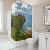 RIDEAUX DE DOUCHE PHARE ET ÉCLAIRAGE DE CERULEAN OCEAN (En situation)