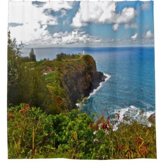 RIDEAUX DE DOUCHE PHARE ET ÉCLAIRAGE DE CERULEAN OCEAN (Devant)